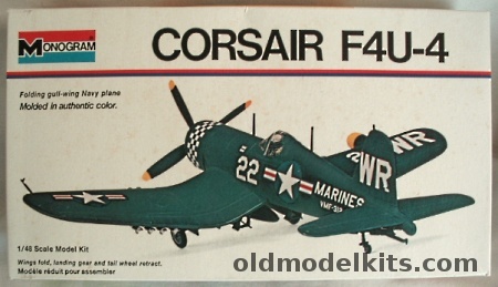 Monogram 1/48 Chance Vought F4U-4 Corsair - White Box Issue - (F4U4), 6833 plastic model kit